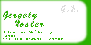 gergely mosler business card
